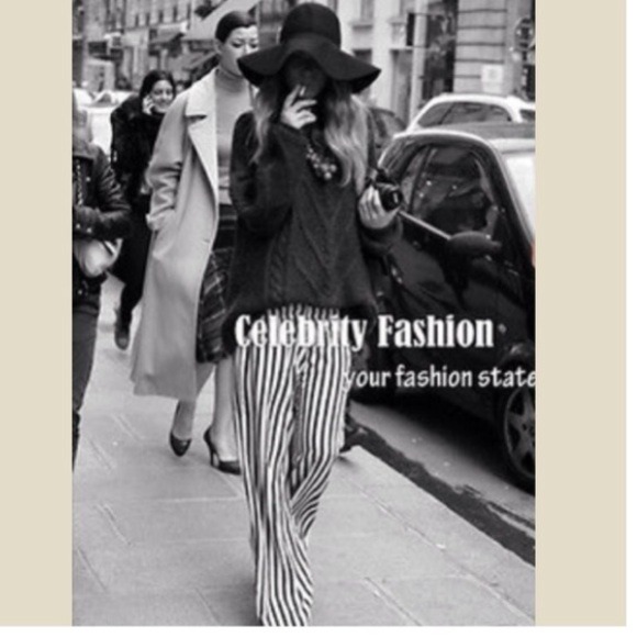 Vertical striped chiffon palazzo pants SALE - Picture 2 of 3