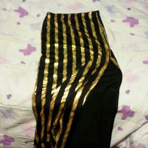 Gold and Black Long Skirt