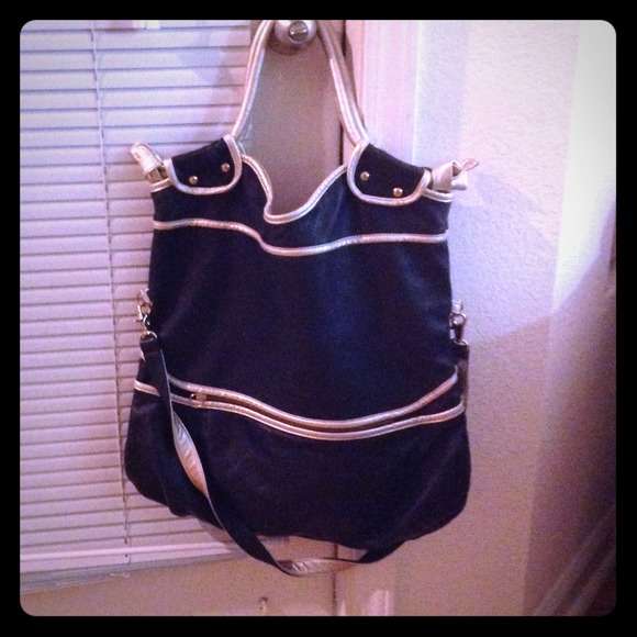 Foley + Corinna Handbags - SOLD - Foley & Corinna Navy and Gold Travel Bag