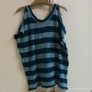 Striped Oversized Sweater w/ Cutout Shoulders