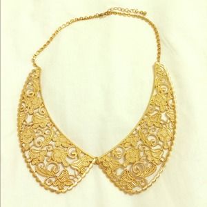 Vintage gold collar necklace