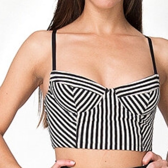 American Apparel Striped Cotton Underwire Bustier