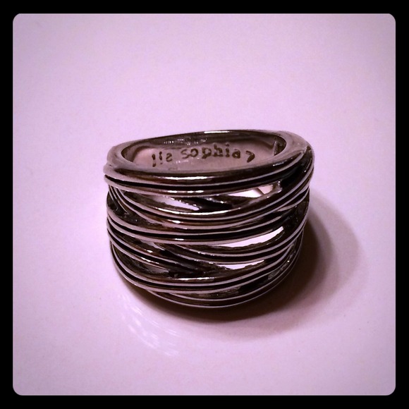 Lia Sophia Silver Wound Up Ring NWOT