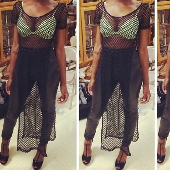 Mesh Double Split Top