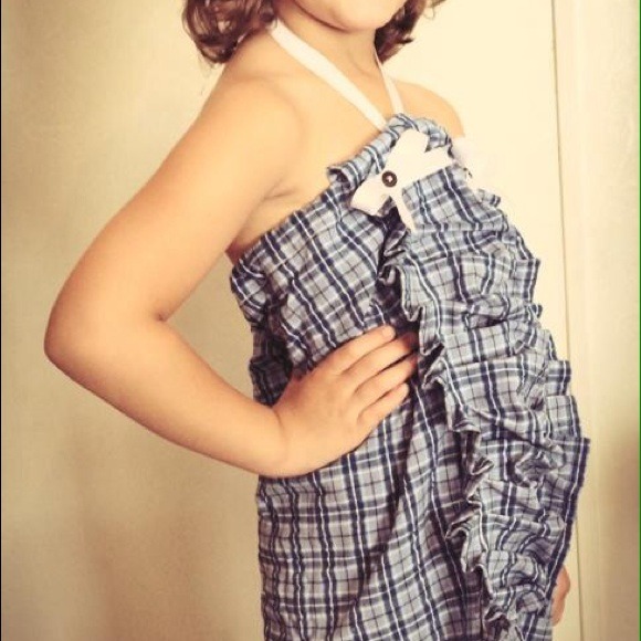 Handmade vintage era ruffle front dress