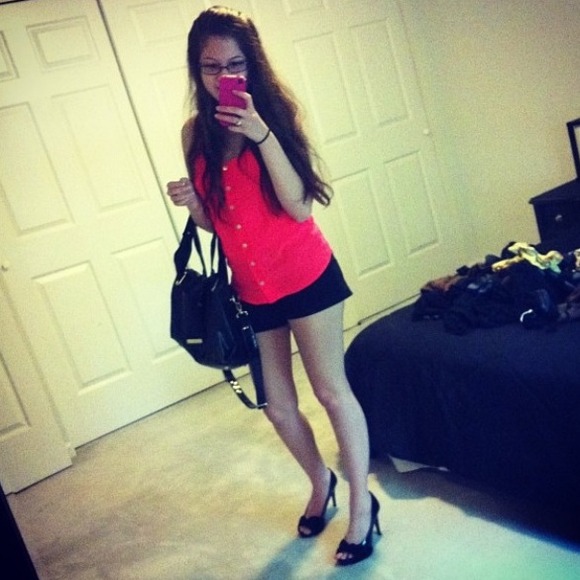 ⚡️final price⚡️ Neon coral button up tank top - Picture 2 of 3