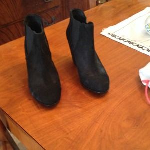 Black suede booties
