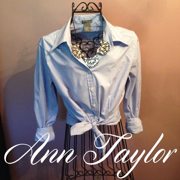 Ann Taylor Tops - ANN TAYLOR Light Blue Button-Down Blouse