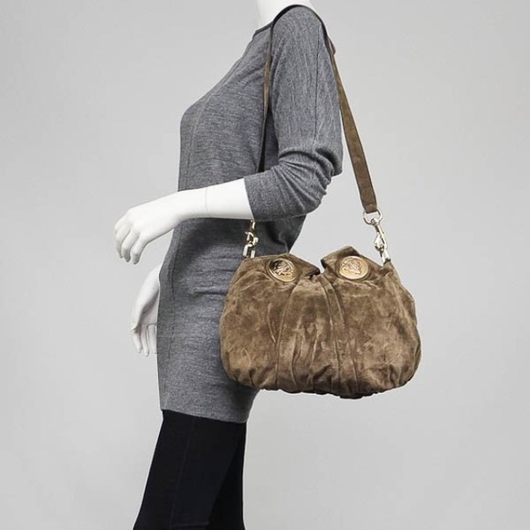 gucci (vintage!) brown suede hysteria handle bag