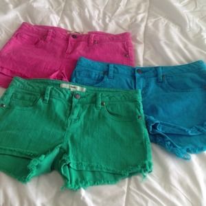 Forever 21 colorful denim studded shorts