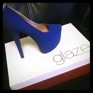 Royal blue platform heels