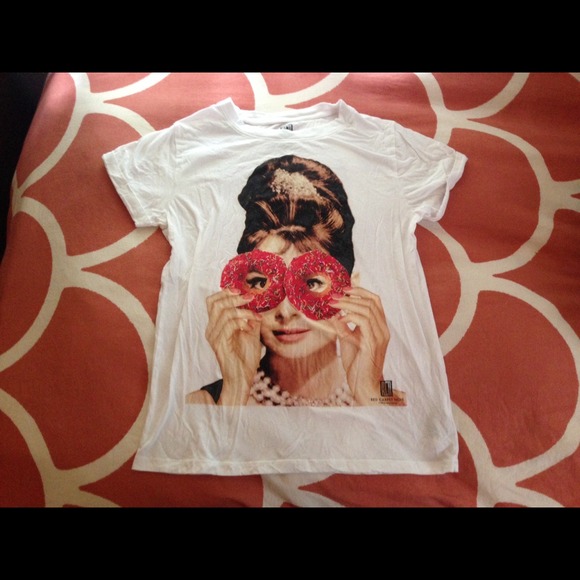 Audrey Hepburn Donut White Tee Shirt