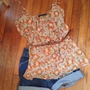 For @deedeejml Floral Brown🍁Layered Tank