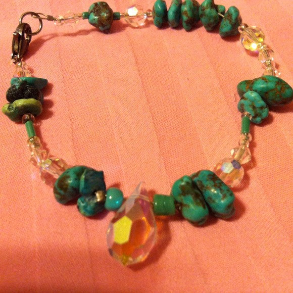 🌻TURQUOISE BRACELET WITH CRYSTALS🌹
