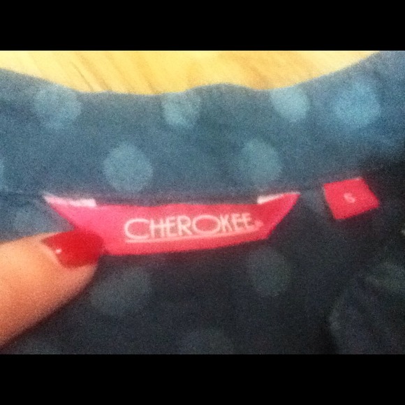 Navy blue polka dot top - Picture 4 of 4