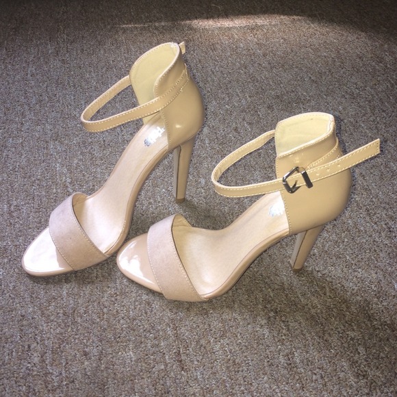 Nude Ankle Strap Heels