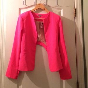 Hot pink cut out blazer