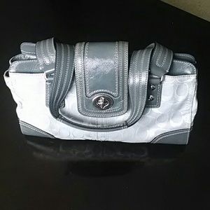 *Coach gray med/lg handbag AUTHENTIC!!