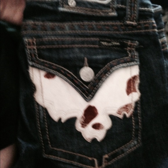Miss Me cowhide embellished 29x33