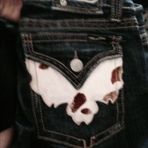 Miss Me cowhide embellished 29x33