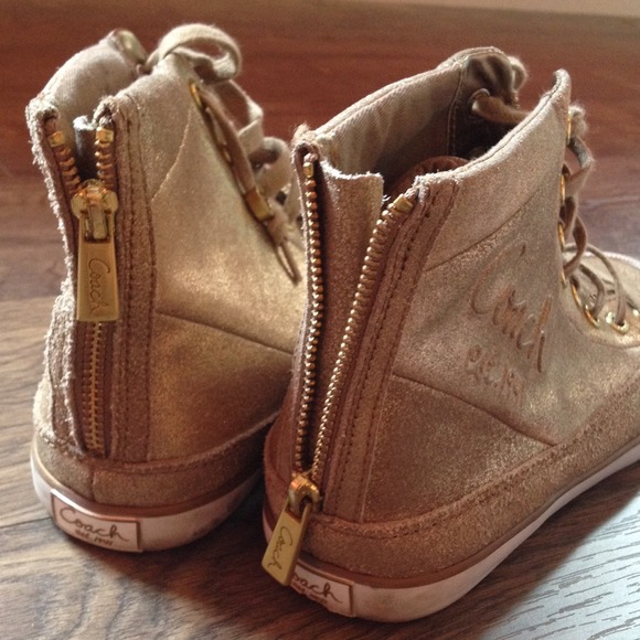 Gold authentic Coach high tops! - Picture 2 of 3