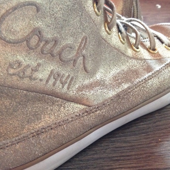 Gold authentic Coach high tops! - Picture 3 of 3