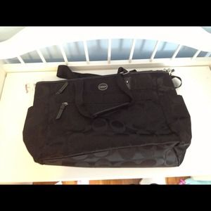 Authentic Coach Black Baby Diaper Bag NWT