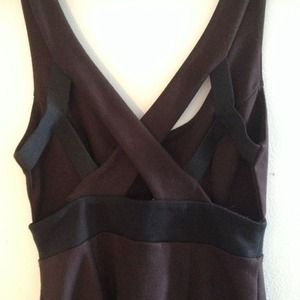 Dark brown form fitting cross cross dress