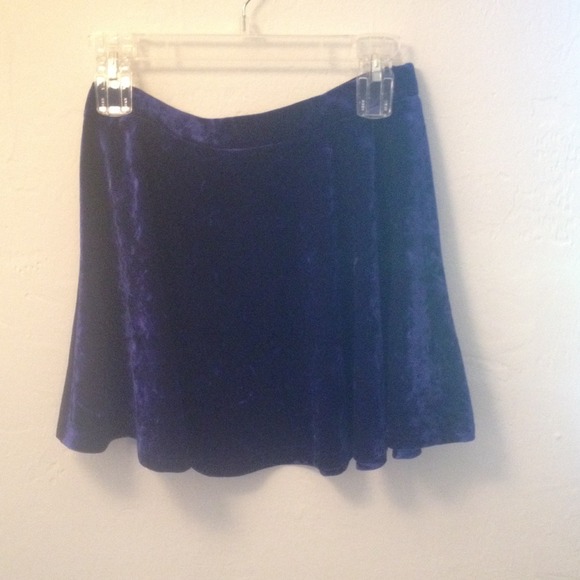 Cobalt blue velvet skater skirt