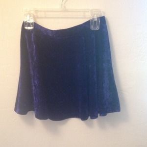 Cobalt blue velvet skater skirt
