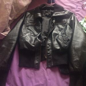 Black leather jacket
