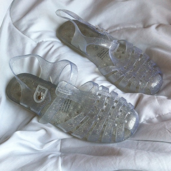 Silver Jelly Sandals