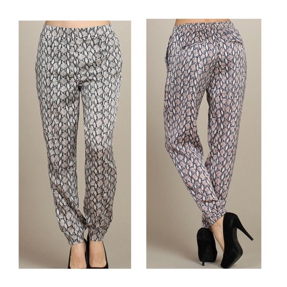 Jogger printed silk pants