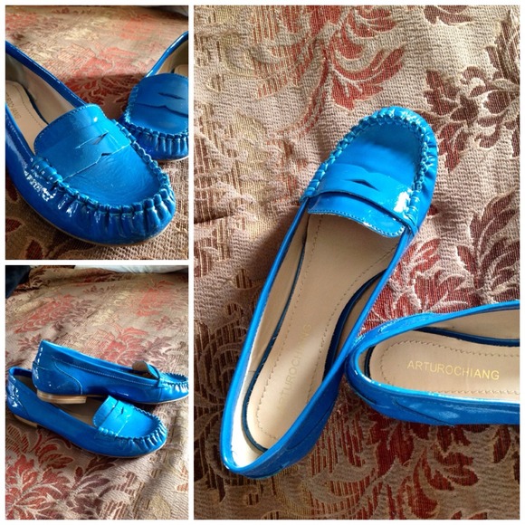 Patent-Leather Dress Loafer (Turquoise)