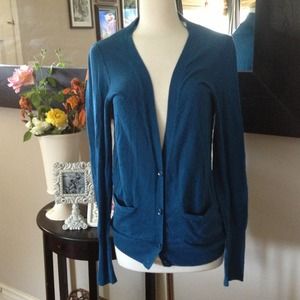 Blue boyfriend style cardigan