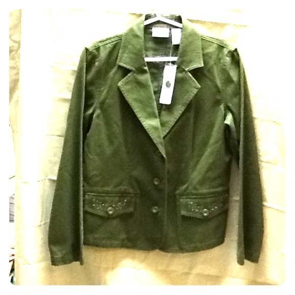 Green embellished jacket