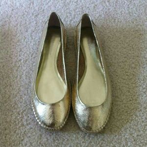 BCBGeration gold espadrille flat