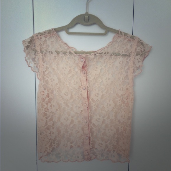 Nude/SoftPink lace vest