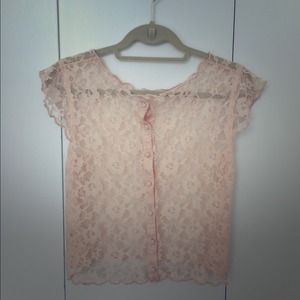 Nude/SoftPink lace vest
