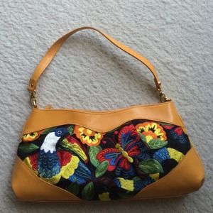 Embroidered gold Braccialini handbag