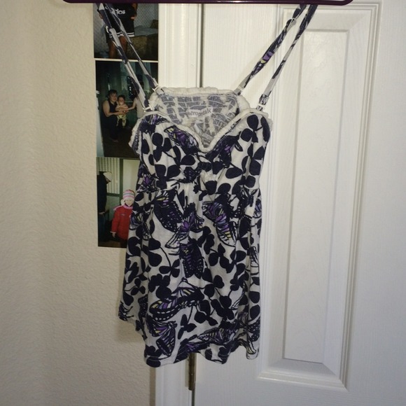 Butterfly semi cropped spaghetti strap