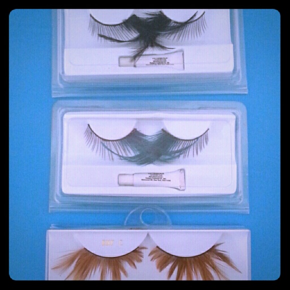 3 pair new feathered lashes