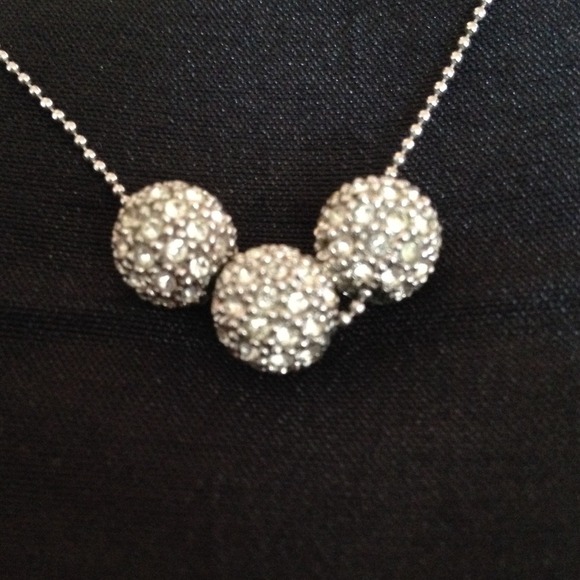 Necklace with 3 crystal ball pendants