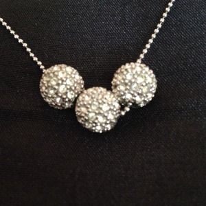 Necklace with 3 crystal ball pendants