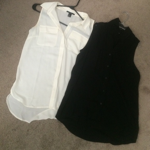 creme and black chiffon tops bundle