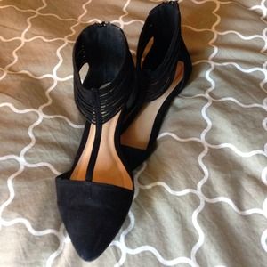 Midnight Black Flats to dress up shorts /skirts