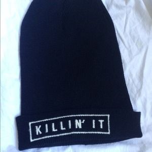 brandy "killin' it" beanie, NWOT, & free sticker!!
