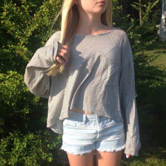 American Apparel Long sleeve loose crop