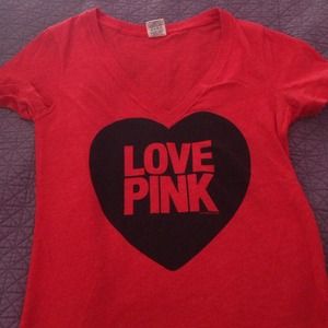 LOVE PINK red tee