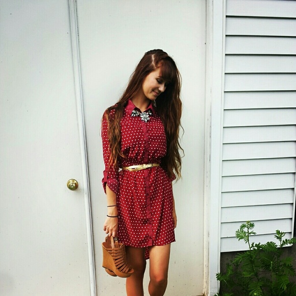 *Sold locally* Red & white polka dot dress